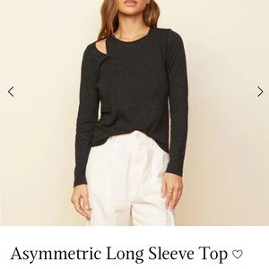 Monrow new with tags Asymmetric Long Sleeve top. Charcoal gray. X-large.